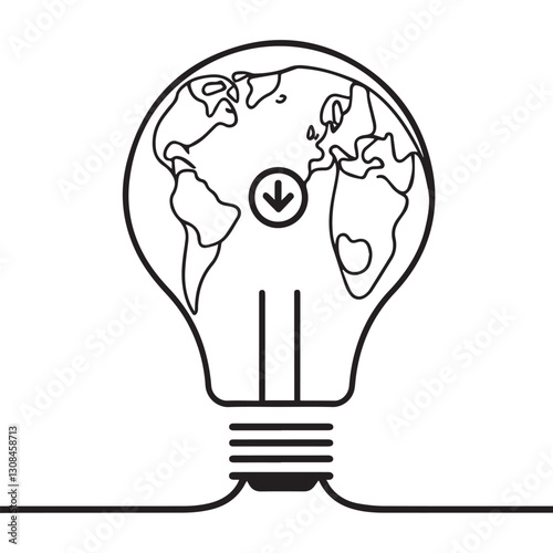 Earth light bulb vector