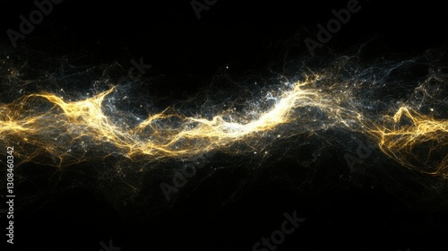 Abstract background of long explosure tale light on black ,Technology backgroud photo