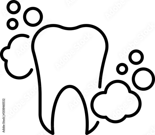 Tooth Cleaning and Washing Minimalistic Icon Pictogram for Web and Graphic Design, Apps, Banners, Social Network and Cards