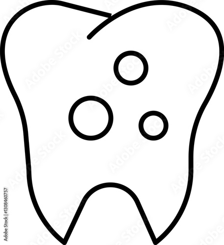 Tooth Minimalistic Thin Outline Icon for Web and Graphic Design, Apps, Banners, Social Network and Cards