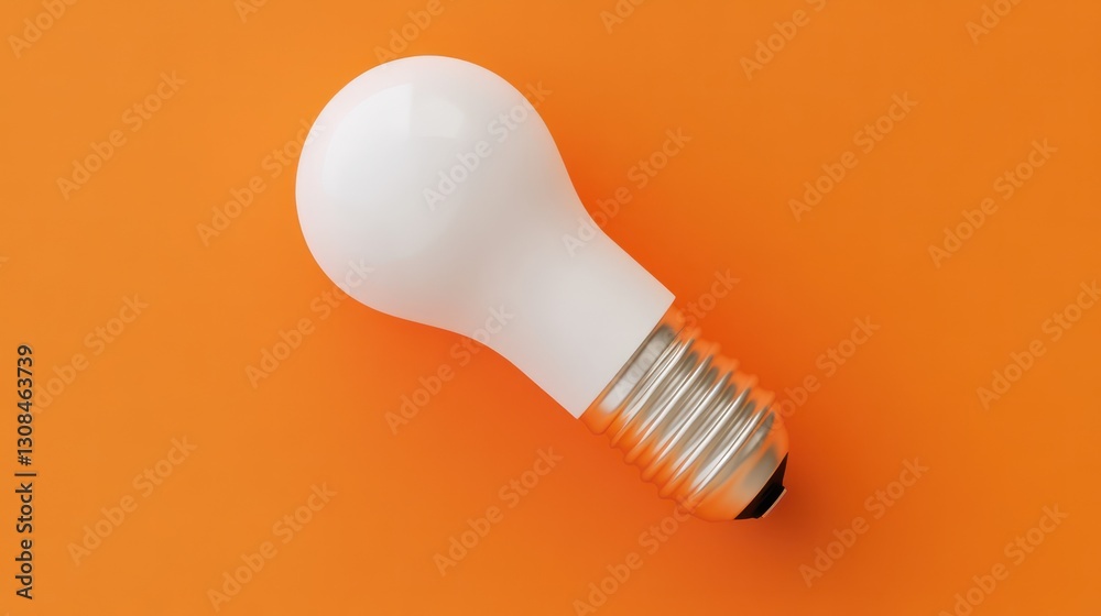White lightbulb on orange background; idea concept White lightbulb on orange background; idea concept