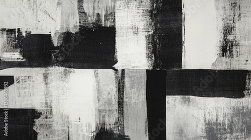A captivating black-and-white abstract design featuring dynamic, layered textures and bold strokes for a high-impact composition