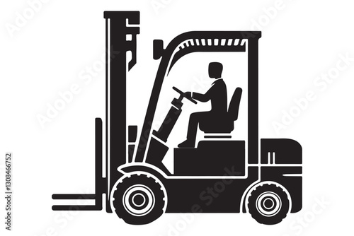 Forklift silhouette vector design for warehouse and industry graphics
