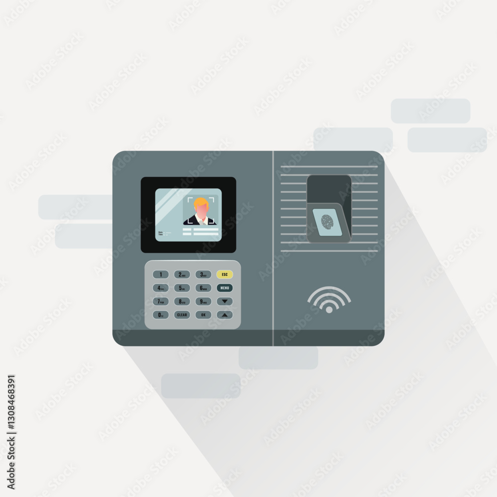 Biometric attendance wireless stock design illustration Biometric attendance wireless stock design illustration
