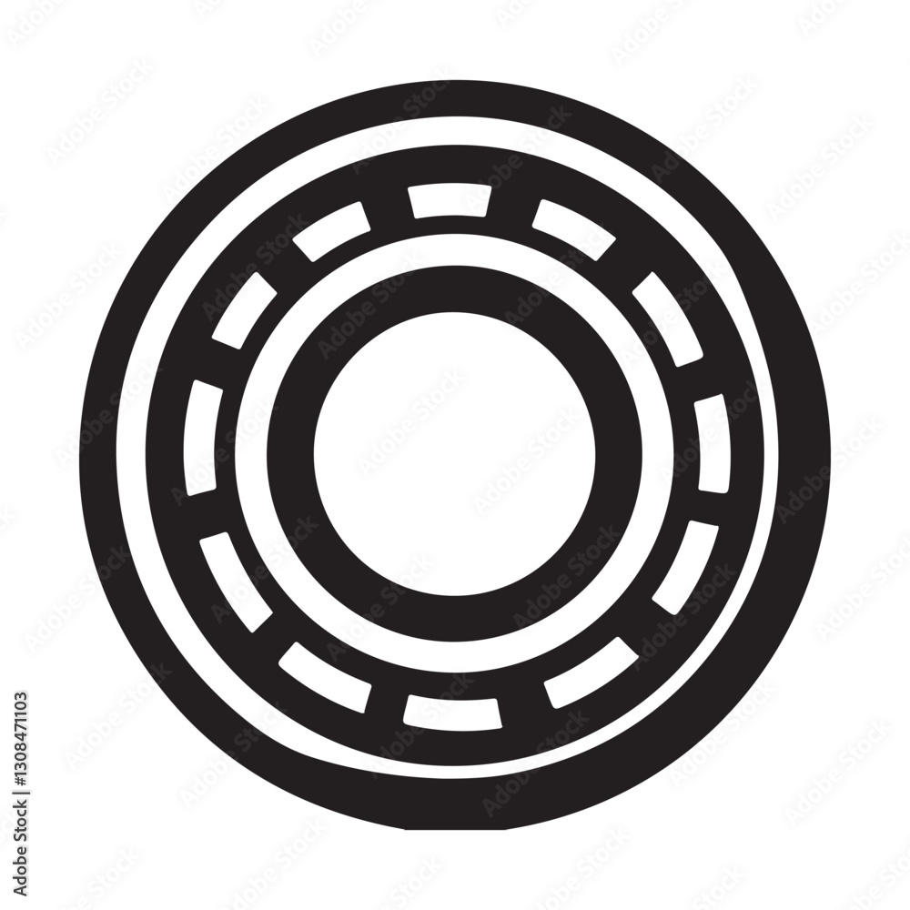Ball Bearing Silhouette Industrial Component for Mechanical Engineering Ball Bearing Silhouette Industrial Component for Mechanical Engineering