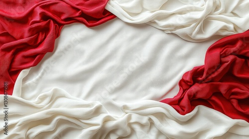 Cozy red and white blanket folded neatly on a soft surface with warm textiles for home decor