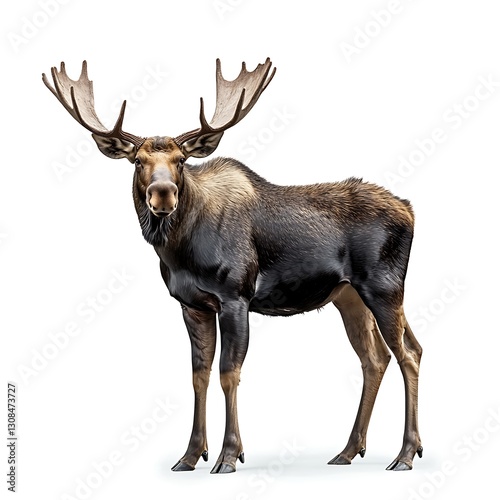 Wallpaper Mural Majestic moose, wildlife, nature, white background, nature documentary Torontodigital.ca