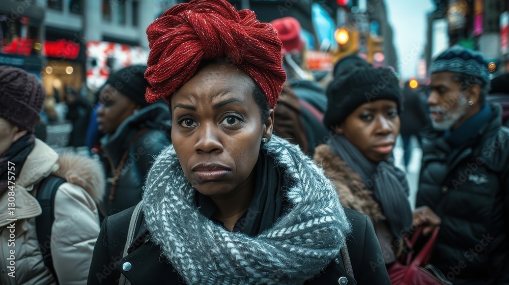 Urban Portrait of a Woman in Winter