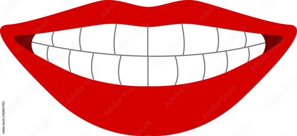 Big Smile with Bare White Teeth, Lips and Mouth Big Smile with Bare White Teeth, Lips and Mouth