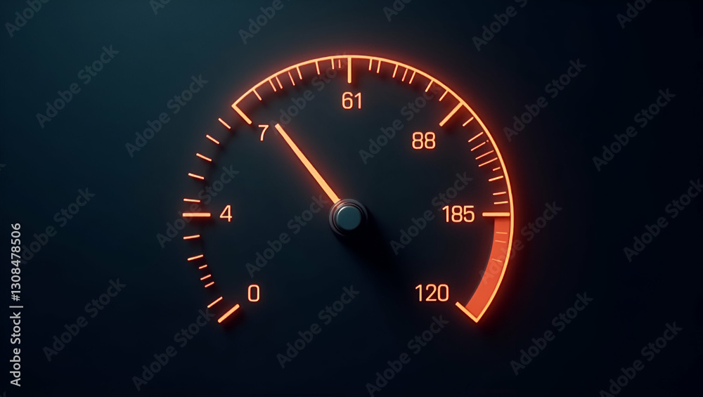 Flat Glowing Semicircular Gauge: A Cute Vector Illustration of Performance Metrics like Speed and Efficiency for Smart Business Operations Flat Glowing Semicircular Gauge: A Cute Vector Illustration of Performance Metrics like Speed and Efficiency for Smart Business Operations