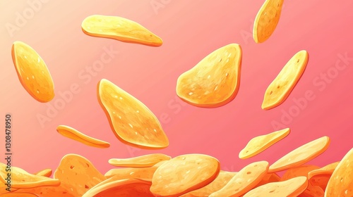 Wallpaper Mural Potato chips in snack bag or bowl isolated on white background,snack bag ready to eat and fat food or junk food,Tasty potato chips,potato chips with salt,Advertising concept. Torontodigital.ca