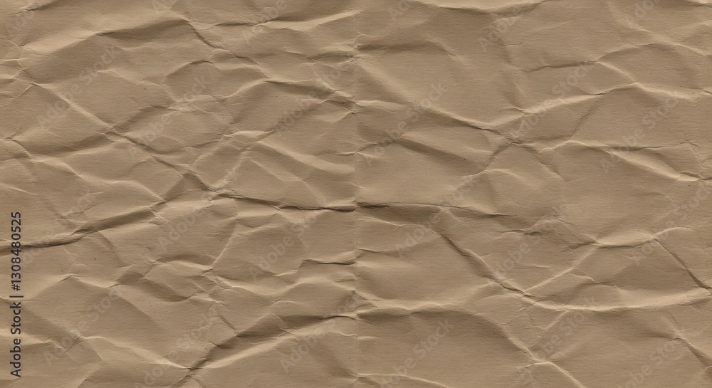 Crumpled brown paper sheet with deep wrinkles and rough texture, creating a rugged, aged background with vintage appeal. Crumpled brown paper sheet with deep wrinkles and rough texture, creating a rugged, aged background with vintage appeal.