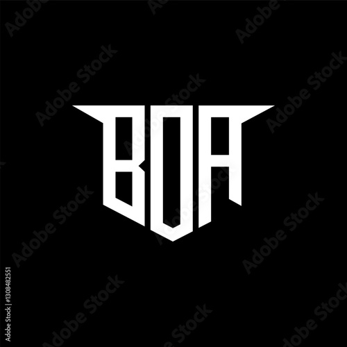BOA letter logo design with white background in illustrator, vector logo modern alphabet font overlap style, calligraphy designs for logo, Poster, Invitation, etc.