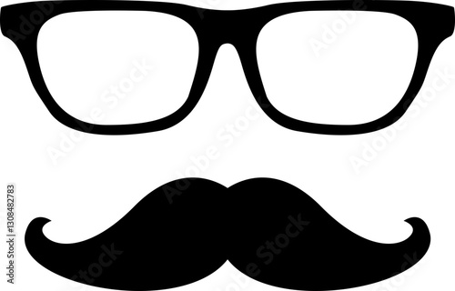 Brown mustache illustration