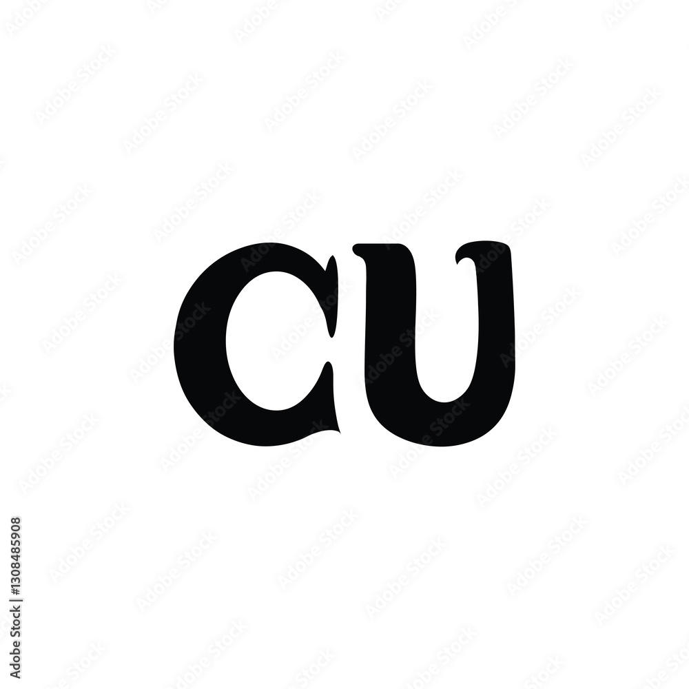 CU monogram logo design letter text name symbol monochrome logotype alphabet character simple logo CU monogram logo design letter text name symbol monochrome logotype alphabet character simple logo