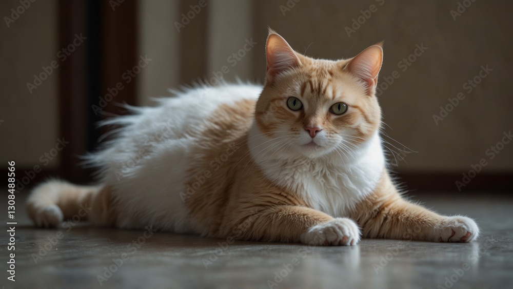 A graceful ballerina cat, elegantly stretching its front paws in a graceful, poised manner. A graceful ballerina cat, elegantly stretching its front paws in a graceful, poised manner.