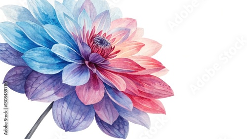 Watercolor Flower Photography: Blue, Purple, Pink & Vermilion Blooms - Stunning Floral Images