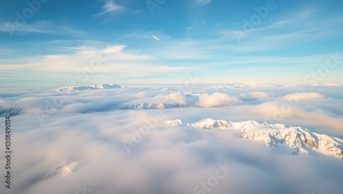 sky, clouds, cloud, nature, fly, cloudscape, above, heaven, air, flying, view, aerial, blue, high, flight, horizon, white, plane, weather, atmosphere, day, cloudy, space, sun, light