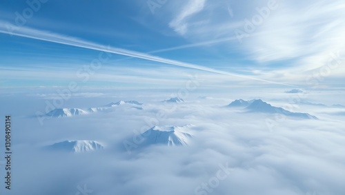 sky, clouds, cloud, nature, fly, cloudscape, above, heaven, air, flying, view, aerial, blue, high, flight, horizon, white, plane, weather, atmosphere, day, cloudy, space, sun, light