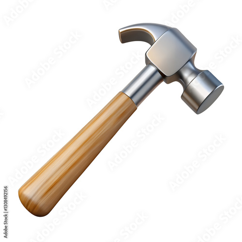 3D Hammer Icon – Transparent Background High-Quality PNG for Design & UIUX.AI Generated.