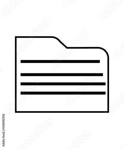 Report business folder icon with thin outline