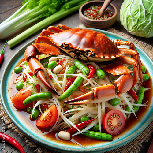 Thai Green Papaya Salad with Crab