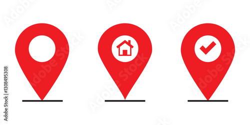 Set of location pin icons. location pin place marker. Location icon. Map marker pointer icon set. Modern map markers. Pin icon vector isolated on white background