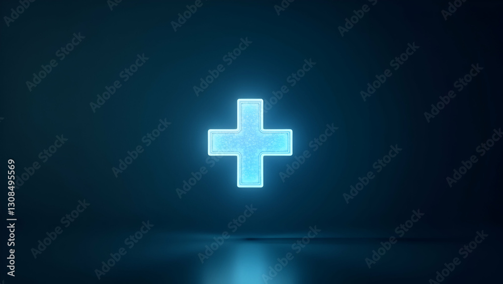 Explore Digital Health with Flat Glowing Cross Icon for Role Play Explore Digital Health with Flat Glowing Cross Icon for Role Play