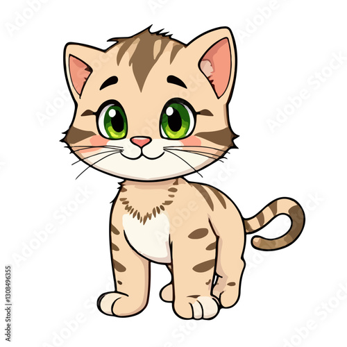 cute kitten vector illustration isolated on white background