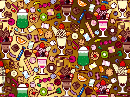 パフェ、スイーツ集合4、柄B