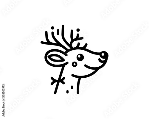 Cartoon deer logo design vector template 