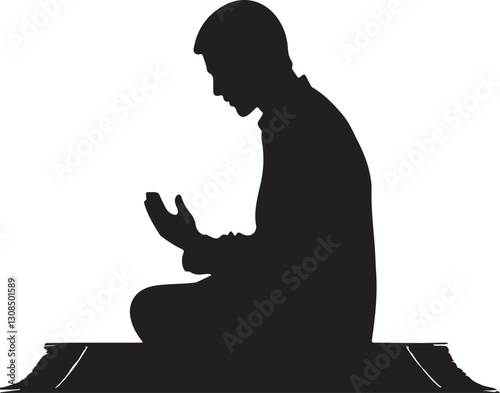 A scene of praise to God the Creator silhouette design.