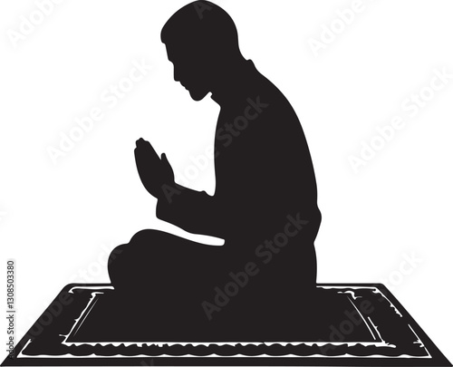 A scene of praise to God the Creator silhouette design.