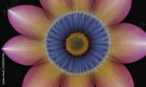 Romantic Lotus Flower with Water Drops on Black Background