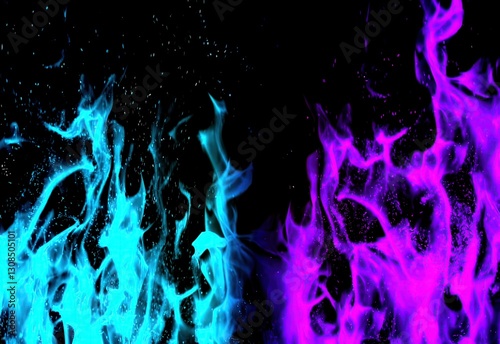 Neon colors texture fire