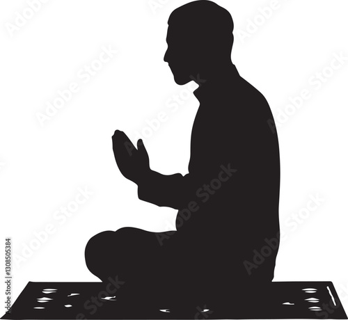 A scene of praise to God the Creator silhouette design.