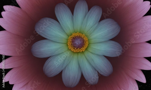 Romantic Lotus Flower with Water Drops on Black Background
