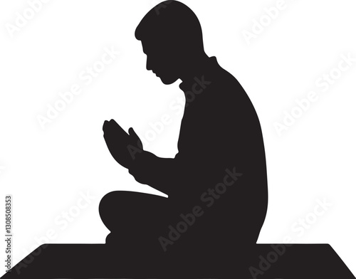 A scene of praise to God the Creator silhouette design.