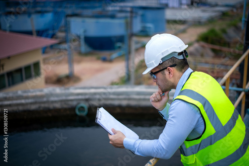 Photos The chief water engineer is seriously inspecting the operation of the provincial waterworks filtration system