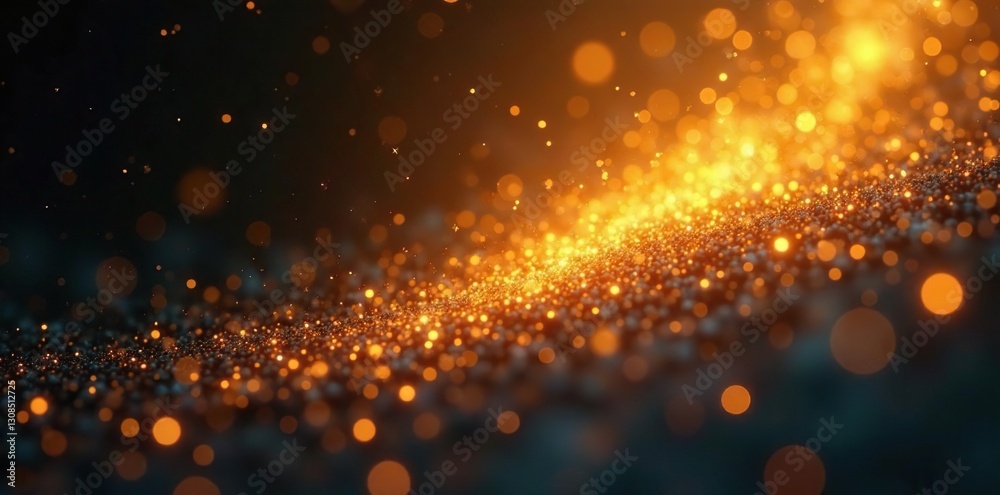 Gold light scattering off tiny particles in air, diffuse, shimmer, scatter Gold light scattering off tiny particles in air, diffuse, shimmer, scatter