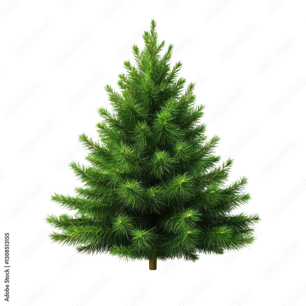Fototapeta premium Green Christmas Tree on White on transparent background.