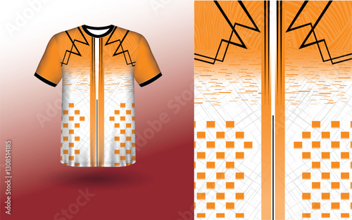 T-shirt Sport Design Template, T-shirt Mockup Abstract Grunge Sport Jersey Design For Cricket, Football Soccer, Racing, Sports, Running Soccer Jersey. Uniform Front View