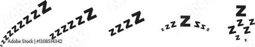 Sleepy zzz icon set. Vector illustration