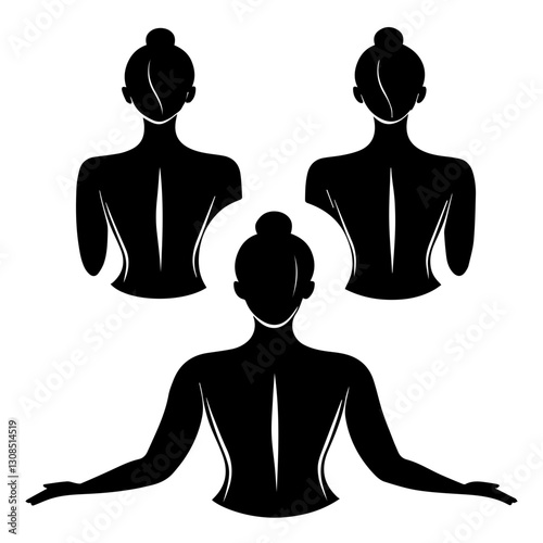 Perfect Spa Poses for Shoulder Massage: Silhouette Technique Standing Behind a Seat