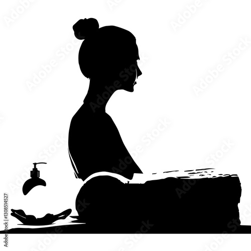 Perfect Spa Poses for Shoulder Massage: Silhouette Technique Standing Behind a Seat