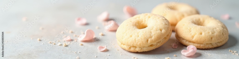 Delicate pale cookies, handwritten messages, soft pastel backdrop, soft, food Delicate pale cookies, handwritten messages, soft pastel backdrop, soft, food