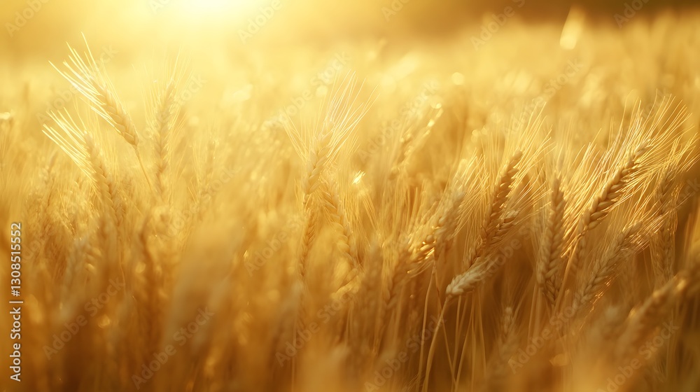 Golden field of wheat swaying gently bathed in warm sunlight Golden field of wheat swaying gently bathed in warm sunlight