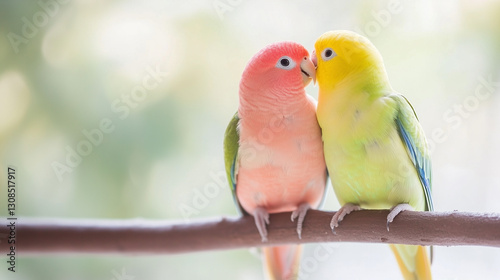 Lovebirds' Tender Moment: A...
