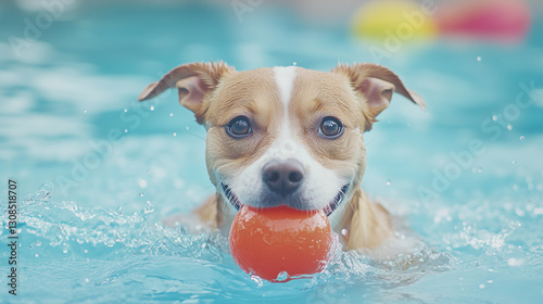 Playful Pup's Poolside Plun...
