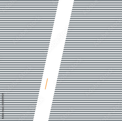 Line texture with empty diagonal zone. There is a short golden line between striped masses.